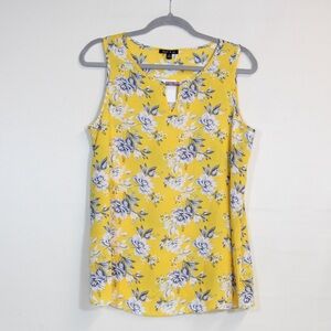 Sami and Jo Yellow Floral Tank Blouse Size Medium NWT